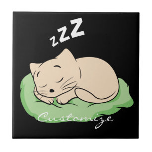 Sleeping Kitty Thunder_Cove Ceramic Tile