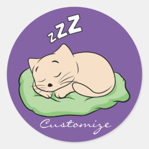 Sleeping Kitty Thunder_Cove Classic Round Sticker