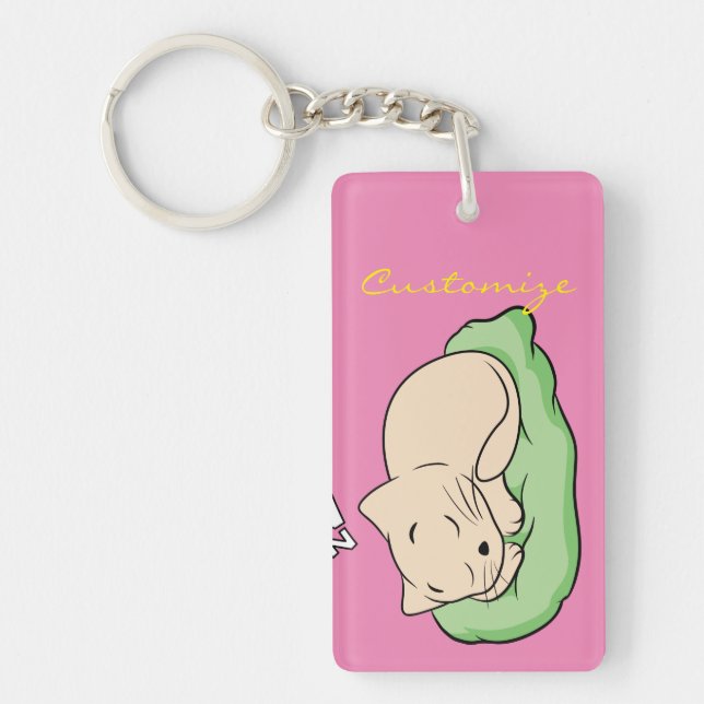 Sleeping Kitty Thunder_Cove Key Ring (Front)