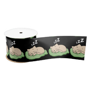 Sleeping Kitty Thunder_Cove Satin Ribbon