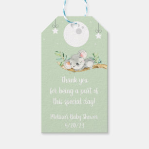 Sleeping Koala Baby Shower Favour Thank You Gift T Tags