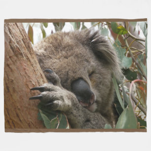 Sleeping Koala Bear Large Fleece Blanket