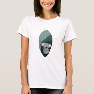 Sleeping Koala Leaf Illustration T-Shirt