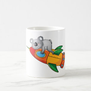 Sleeping Koala on Colourful Rocket  Coffee Mug