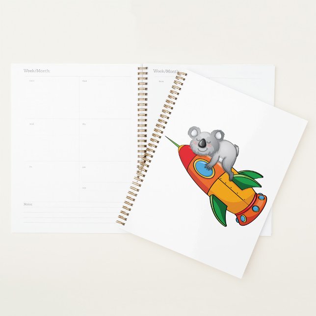 Sleeping Koala on Colourful Rocket  Planner (Creator Uploaded)