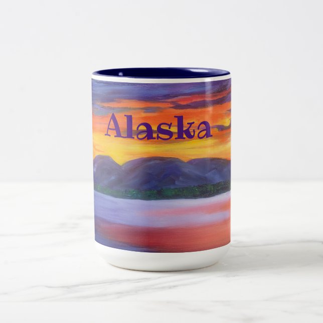 Sleeping Lady _ALASKA Two-Tone Coffee Mug (Center)