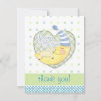 Sleeping Lamb & Man in Moon Baby Thank You Note
