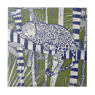 Sleeping Leopard Ceramic Tile