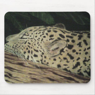 sleeping leopard mouse pad