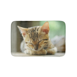 Sleeping Little Baby Kitty Bath Mat