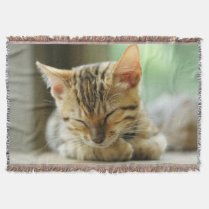 Sleeping Little Baby Kitty Throw Blanket