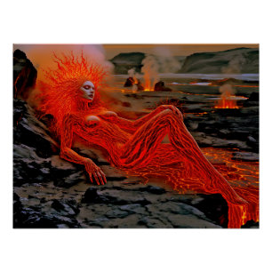 “Sleeping Magma” – Volcanic Woman Portrait Poster