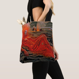 “Sleeping Magma” – Volcanic Woman Portrait Tote Bag