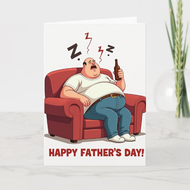 Sleeping Man Fathers Day Card (Front)