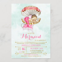Sleeping Mermaid Baby Clam Shell Tiara Gold & Pink