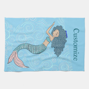 Sleeping Mermaid Thunder_Cove Tea Towel