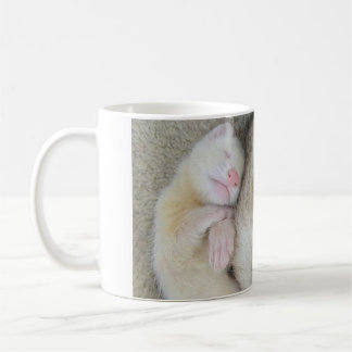 Sleeping mom and baby ferret mug