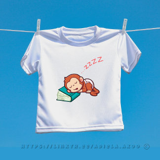 Sleeping Monkey T-Shirt / Bodysuit by Adiela Akoo