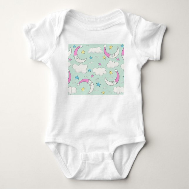 Sleeping Moon Baby Bodysuit (Front)