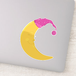Sleeping Moon, Cute Moon, Yellow Moon, Nightcap