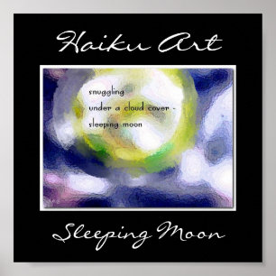 Sleeping Moon Haiku Art Print