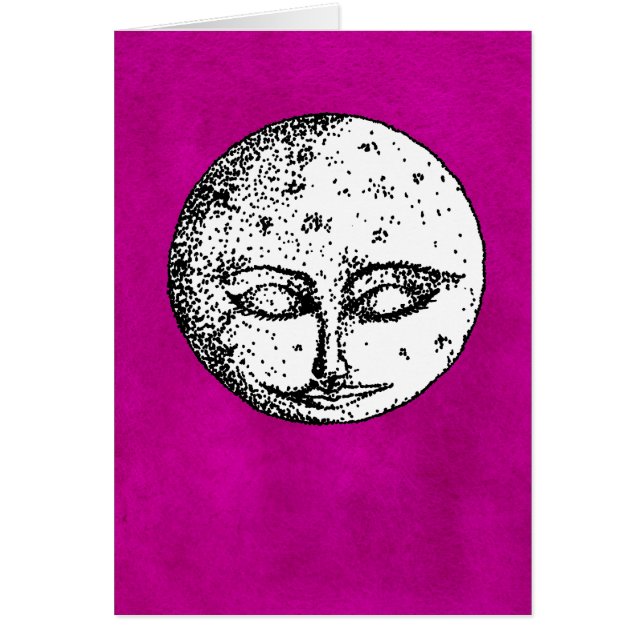 Sleeping Moon on Intense Pink Card (Front)