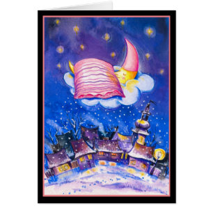 Sleeping Moon Winter Card