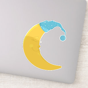 Sleeping Moon, Yellow Moon, Cute Moon, Nightcap