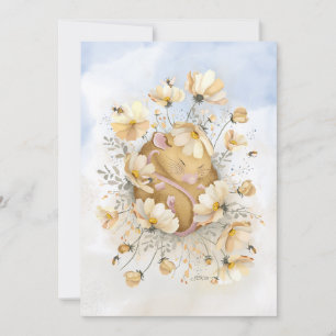 Sleeping Mouse in Bee's Meadow Greeting Card