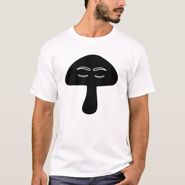 Sleeping Mushroom Face Silhouette  T-Shirt (Front)