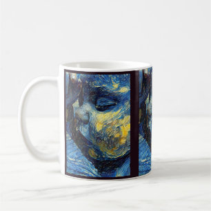 sleeping new world, in the arms of love.  coffee mug