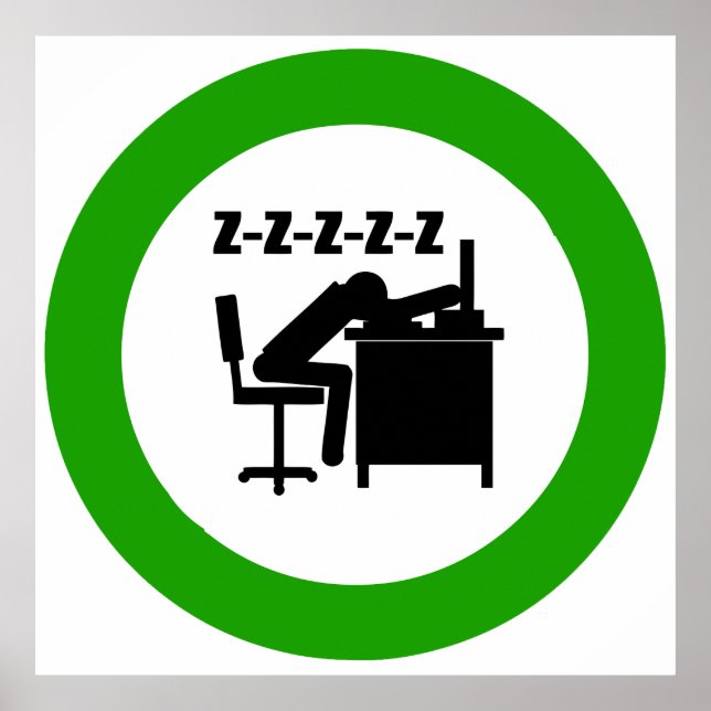 Sleeping Office Worker Poster (Front)