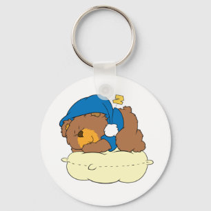 sleeping on pillow cute teddy bear design key ring