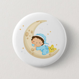 Sleeping on the moon 6 cm round badge