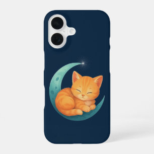 Sleeping Orange Cat on Moon Case