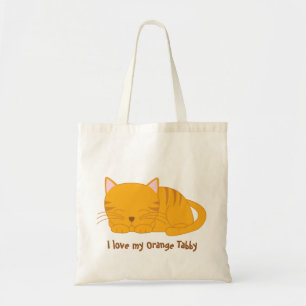 Sleeping Orange Tabby Cat Tote Bag