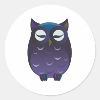 Sleeping Owl Classic Round Sticker