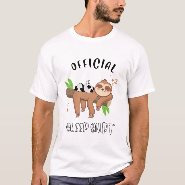 sleeping pair of panda and sloth T-Shirt (Front)