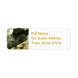 Sleeping Panther Mailing Label Return Address Label