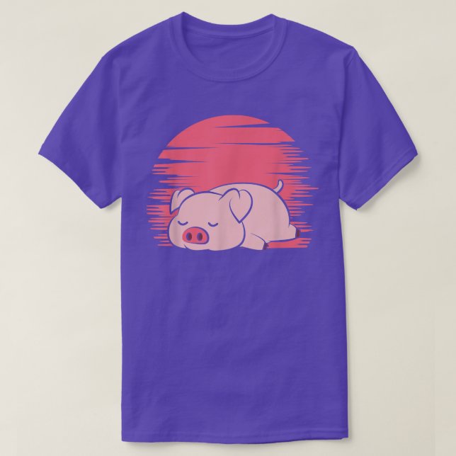 Sleeping Pig Farmer Lazy Piggy 5289  T-Shirt (Design Front)