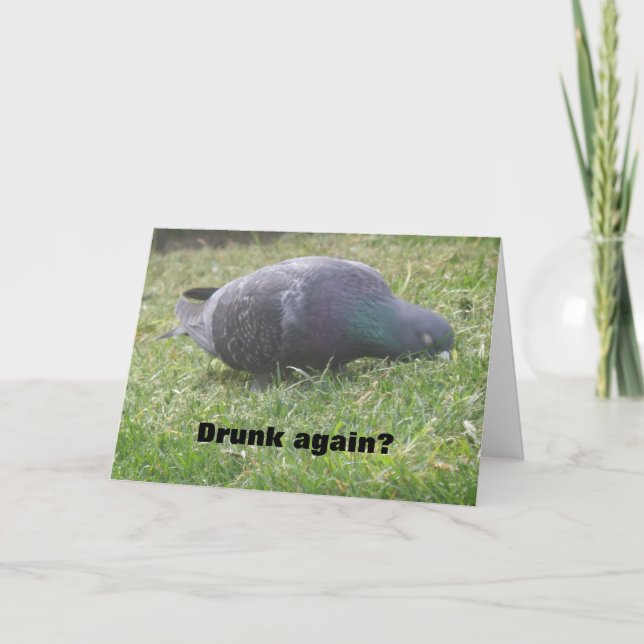 Sleeping Pigeon Funny Custom Birthday Card (Front)