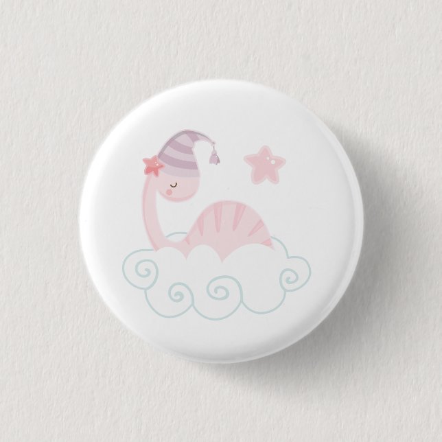 Sleeping Pink Dinosaur   3 Cm Round Badge (Front)