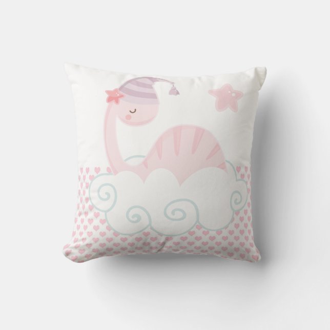Sleeping Pink Dinosaur       Cushion (Front)