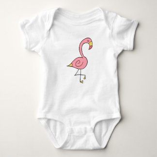 Sleeping pink flamingo baby bodysuit