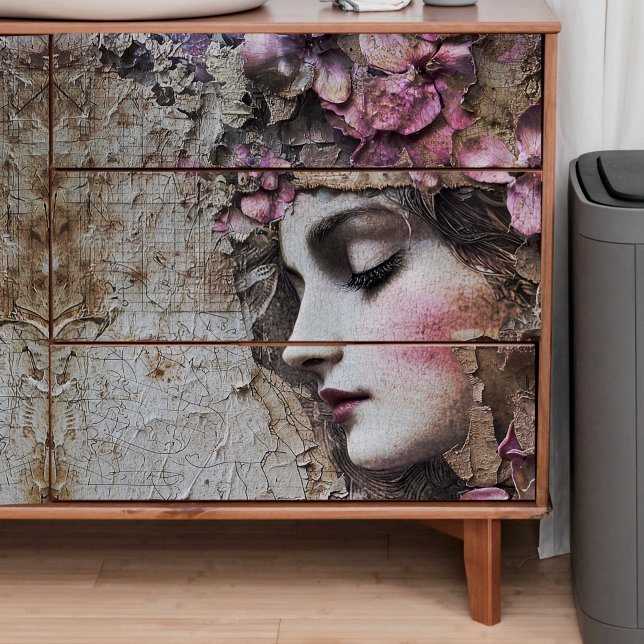 Sleeping Pink Lady Decoupage Tissue Paper (Creator Uploaded)