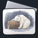 Sleeping polar bear, watercolor art laptop sleeve<br><div class="desc">Watercolor painting of a sleeping polar bear,  originally painted in my sketchbook.</div>