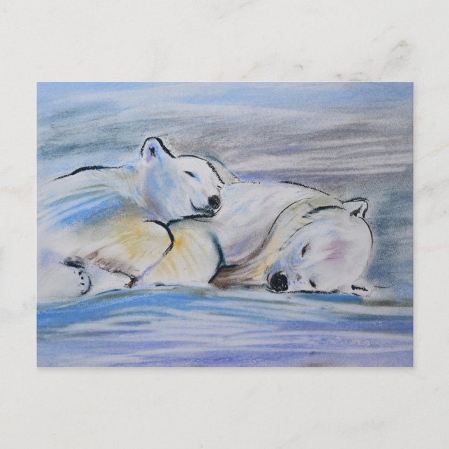 Sleeping Polar Bears Postcard (Front)