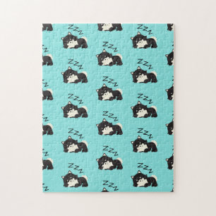 Sleeping Pomeranian Dog Animals Lover ZZZ Pet Jigsaw Puzzle