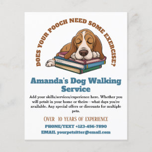 Sleeping Pooch Dog Walking Service Flyer