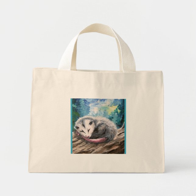 Sleeping possum tote bags (Front)